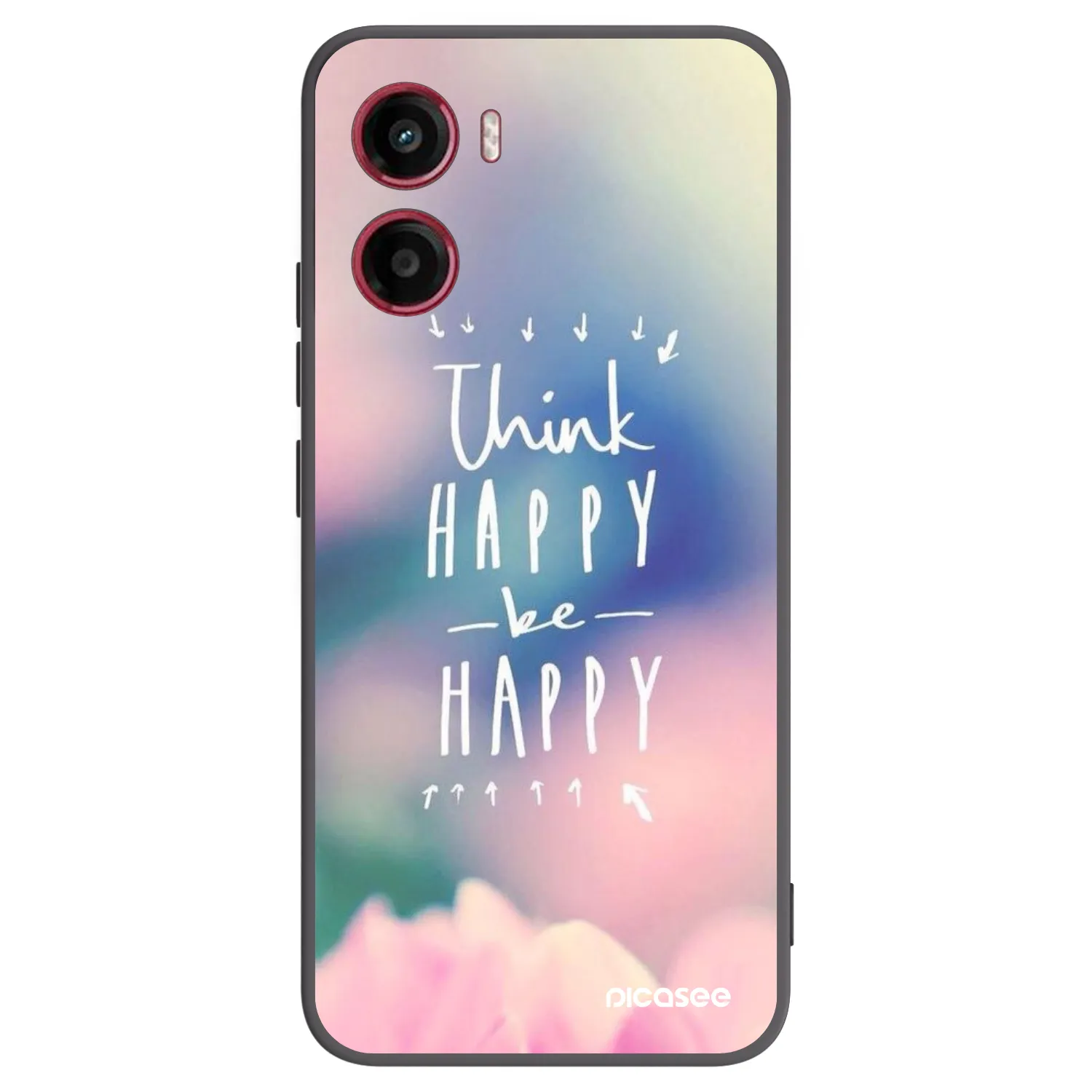 Picasee silikonowe czarne etui na Motorola Moto G05 - Think happy be happy