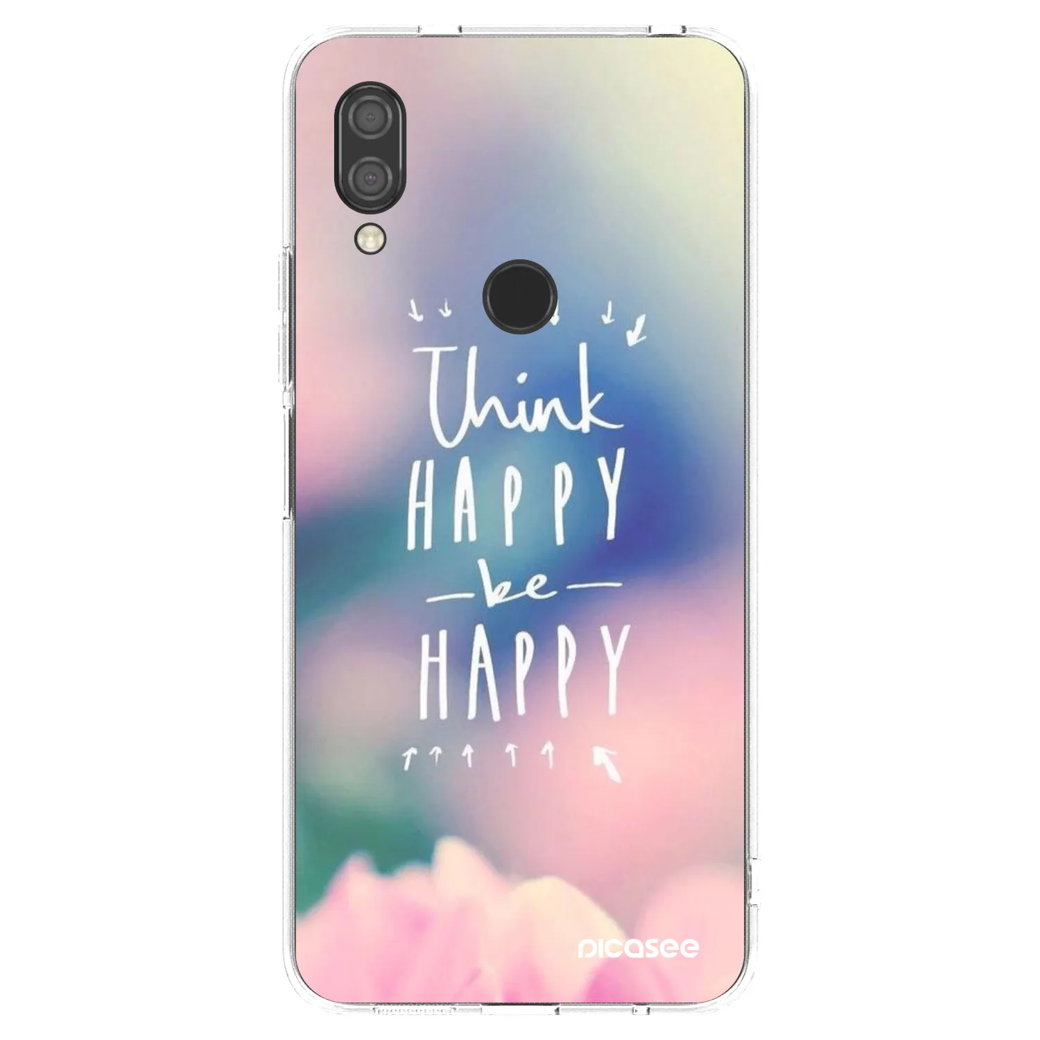 Picasee silikonowe przeźroczyste etui na Xiaomi Redmi 7 - Think happy be happy