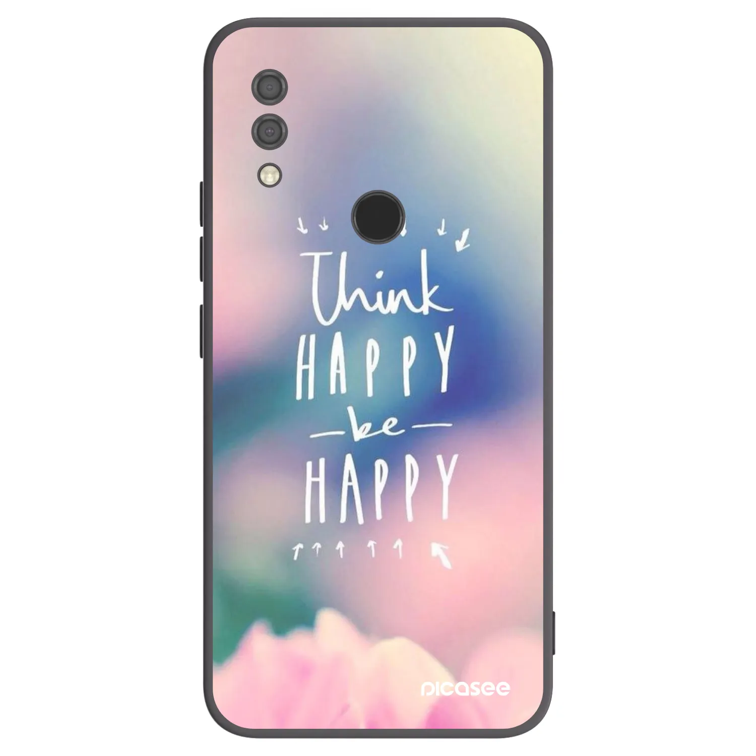 Picasee silikonowe czarne etui na Xiaomi Redmi 7 - Think happy be happy