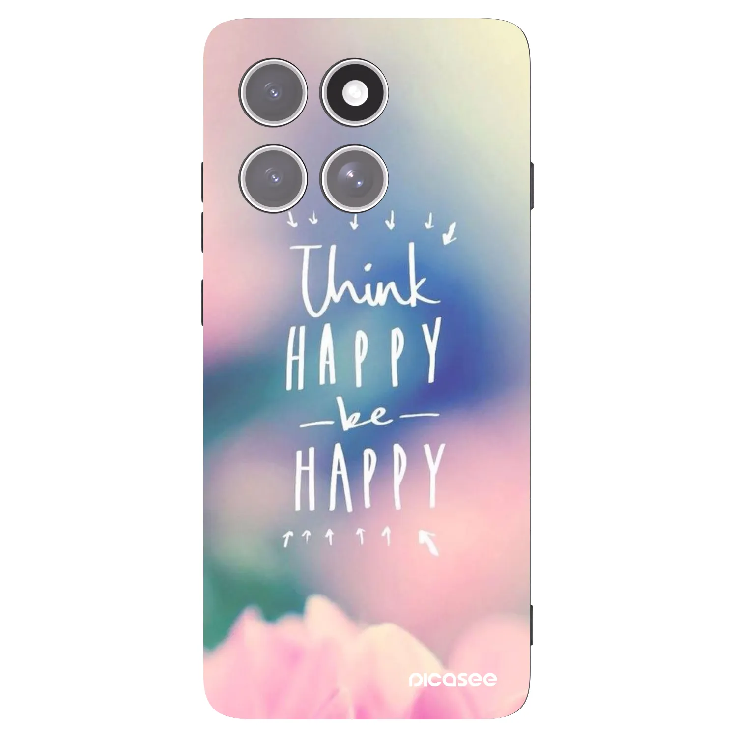 Picasee silikonowe czarne etui na Motorola Edge 60 Pro - Think happy be happy