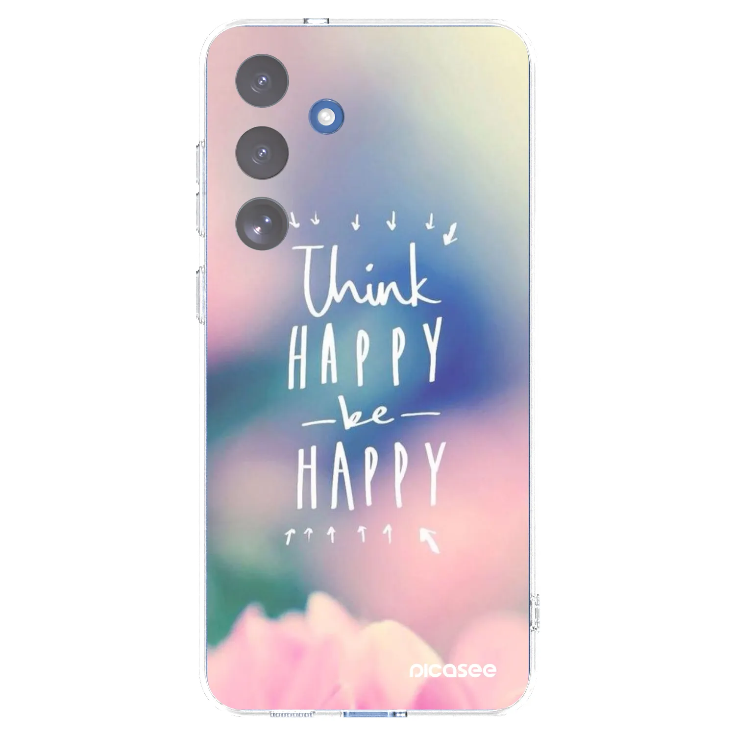 Picasee silikonowe przeźroczyste etui na Samsung Galaxy S25 FE 5G - Think happy be happy