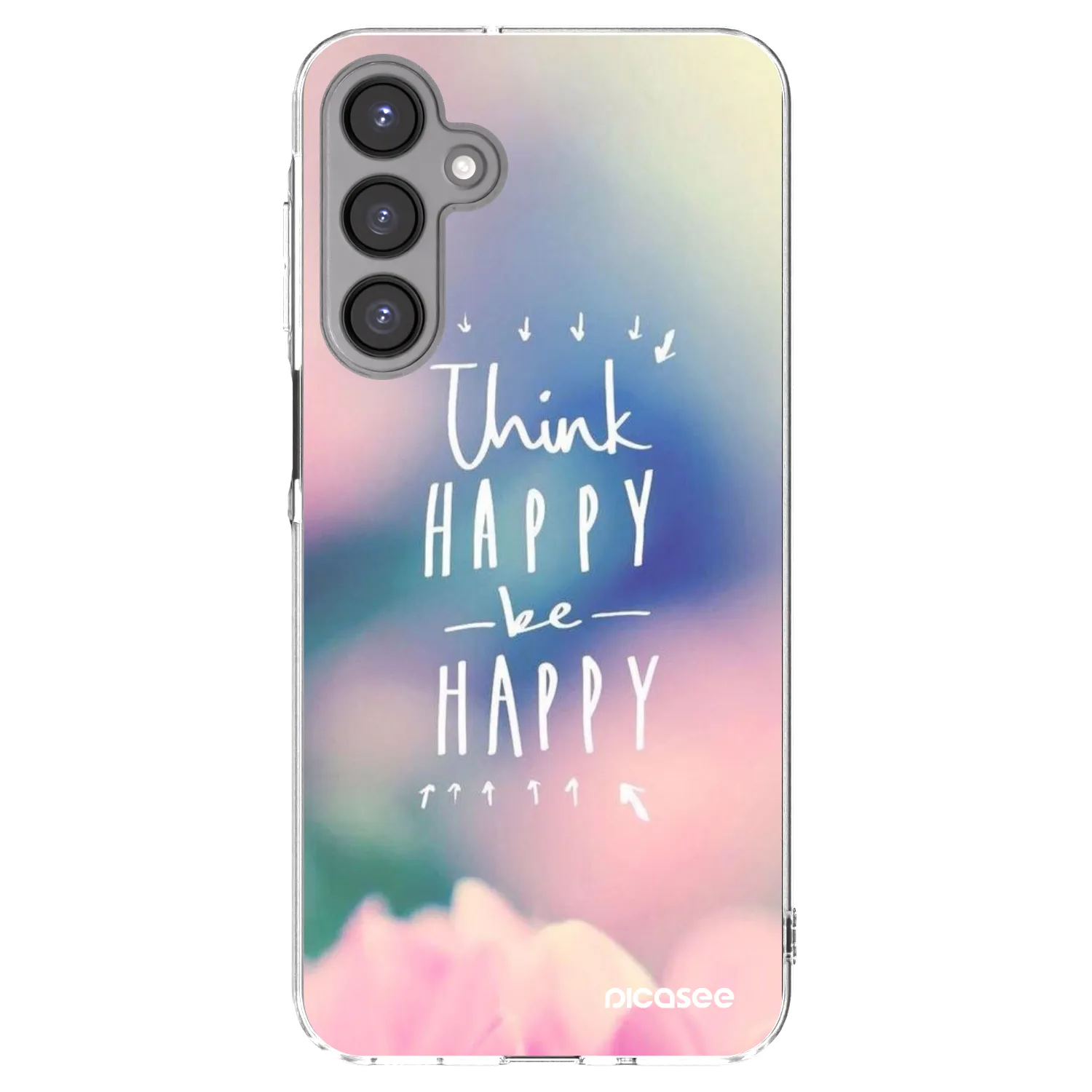 Picasee silikonowe przeźroczyste etui na Samsung Galaxy A16 4G - Think happy be happy