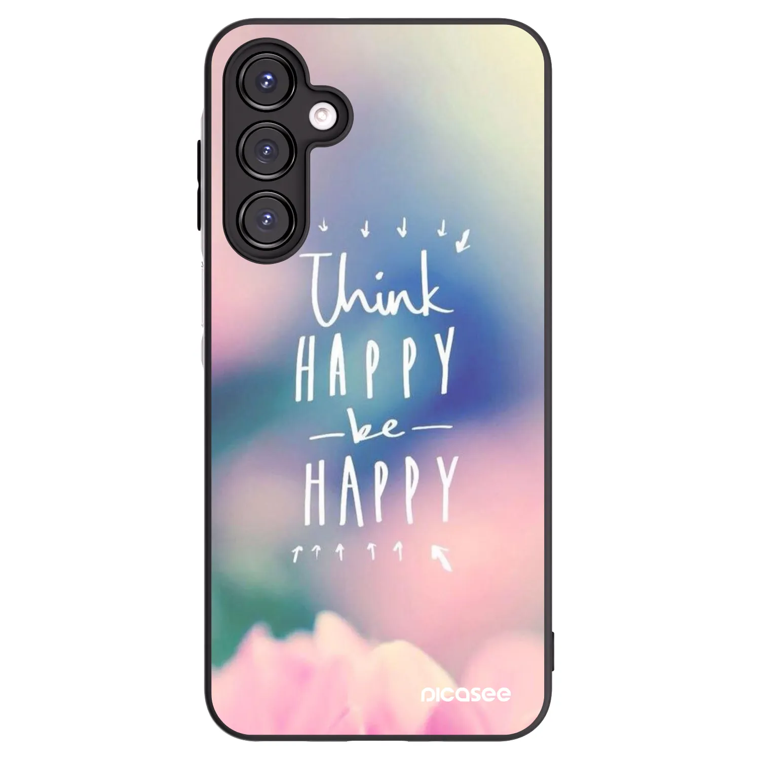 Picasee silikonowe czarne etui na Samsung Galaxy A16 4G - Think happy be happy