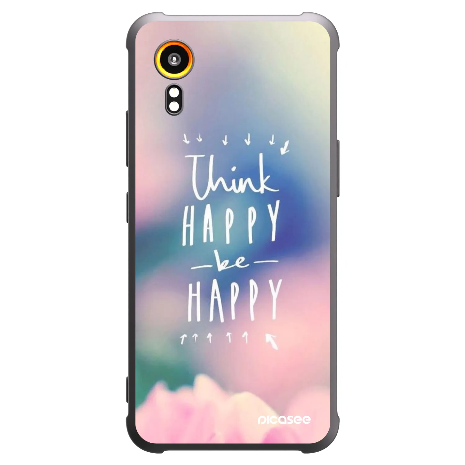 Picasee silikonowe czarne etui na Samsung Galaxy Xcover 7 - Think happy be happy