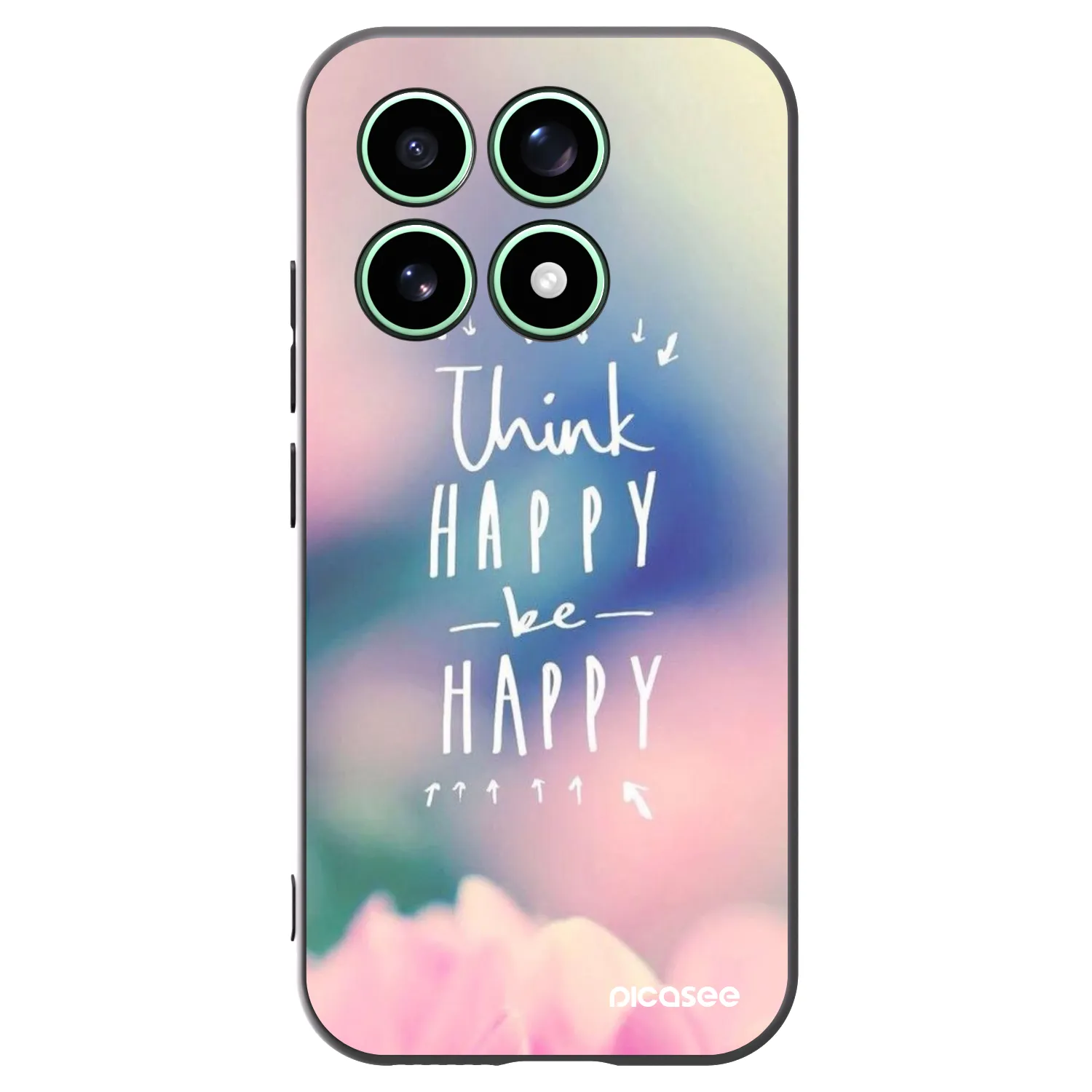 Picasee silikonowe czarne etui na Xiaomi 17 - Think happy be happy
