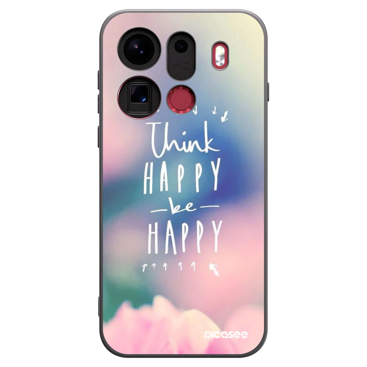 Picasee silikonowe czarne etui na OPPO Find X9 Pro - Think happy be happy