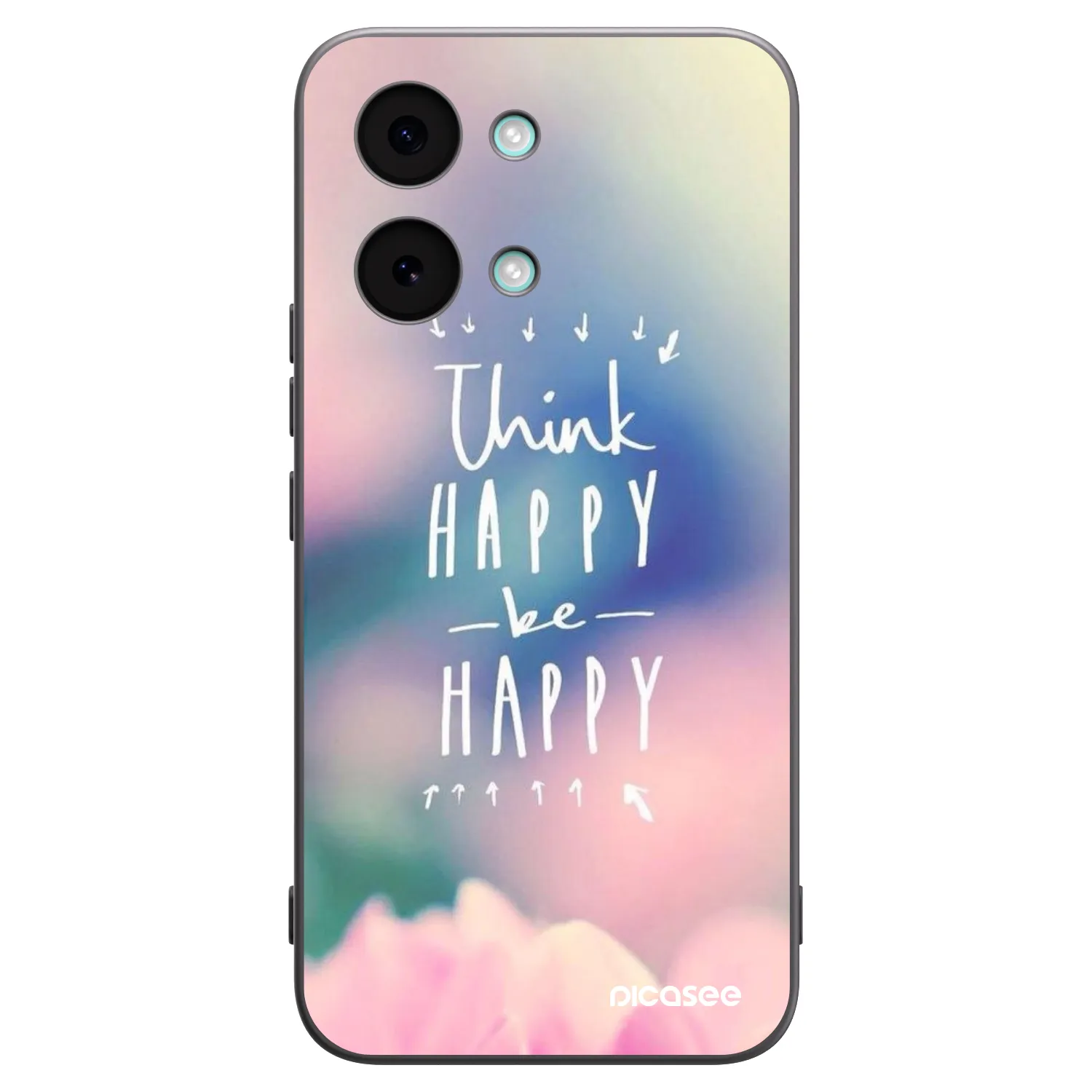 Picasee silikonowe czarne etui na Xiaomi Poco X8 Pro Max - Think happy be happy
