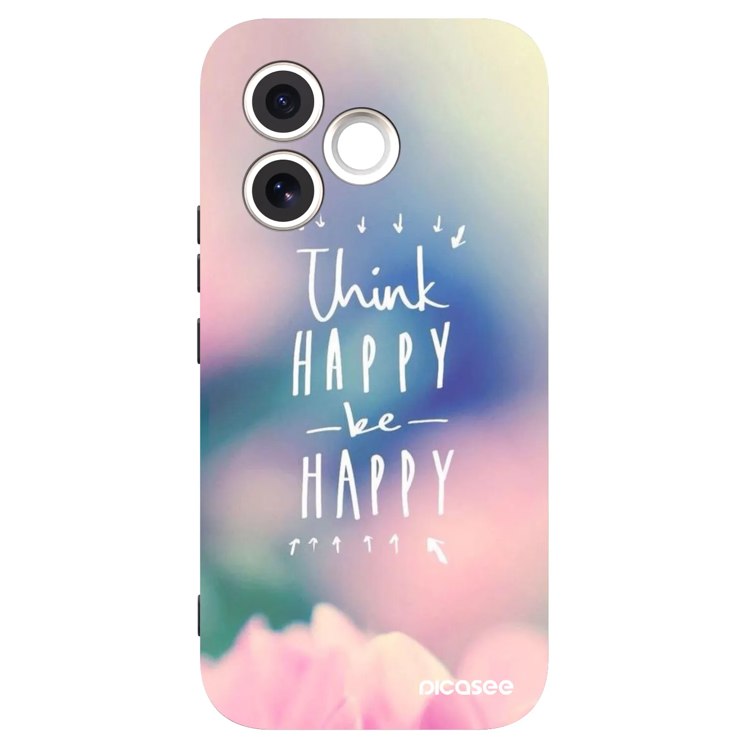 Picasee silikonowe czarne etui na Honor 600 Lite - Think happy be happy
