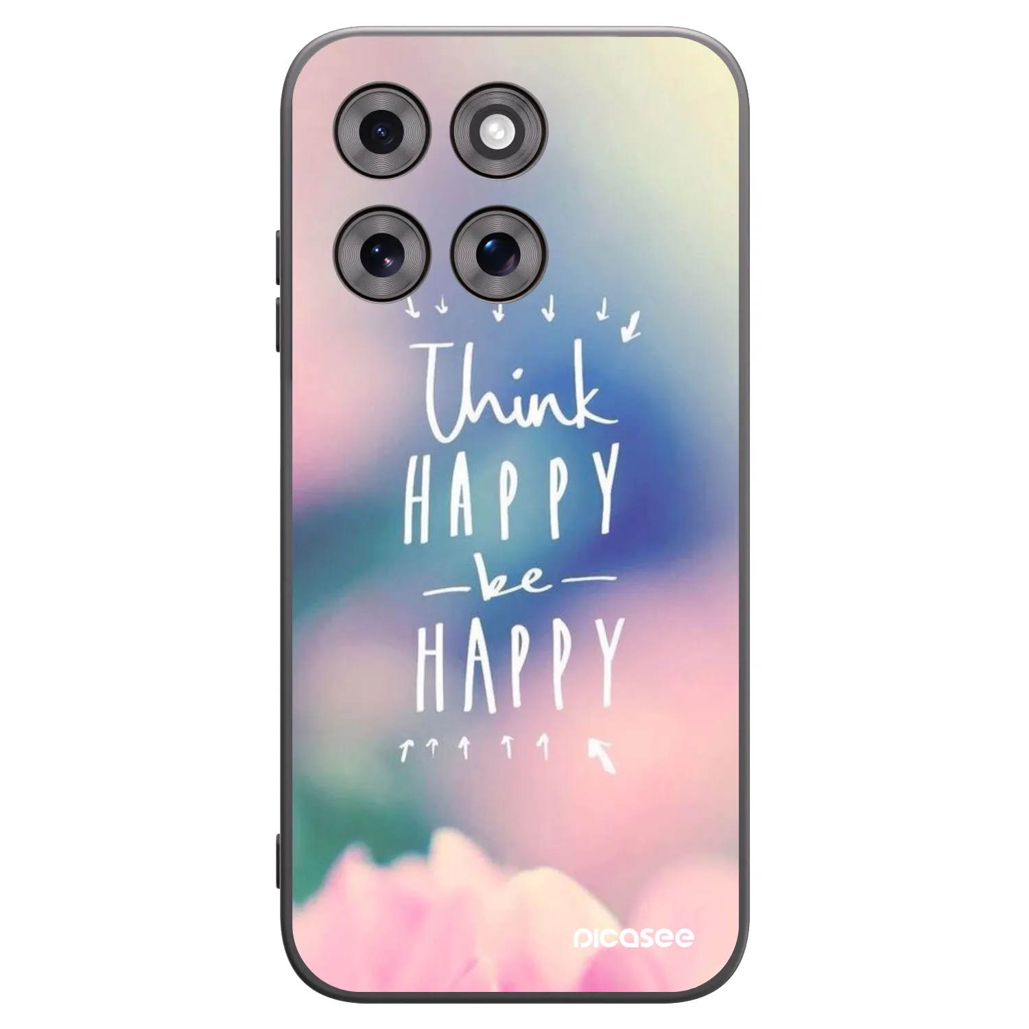 Picasee silikonowe czarne etui na Motorola Moto G77 - Think happy be happy