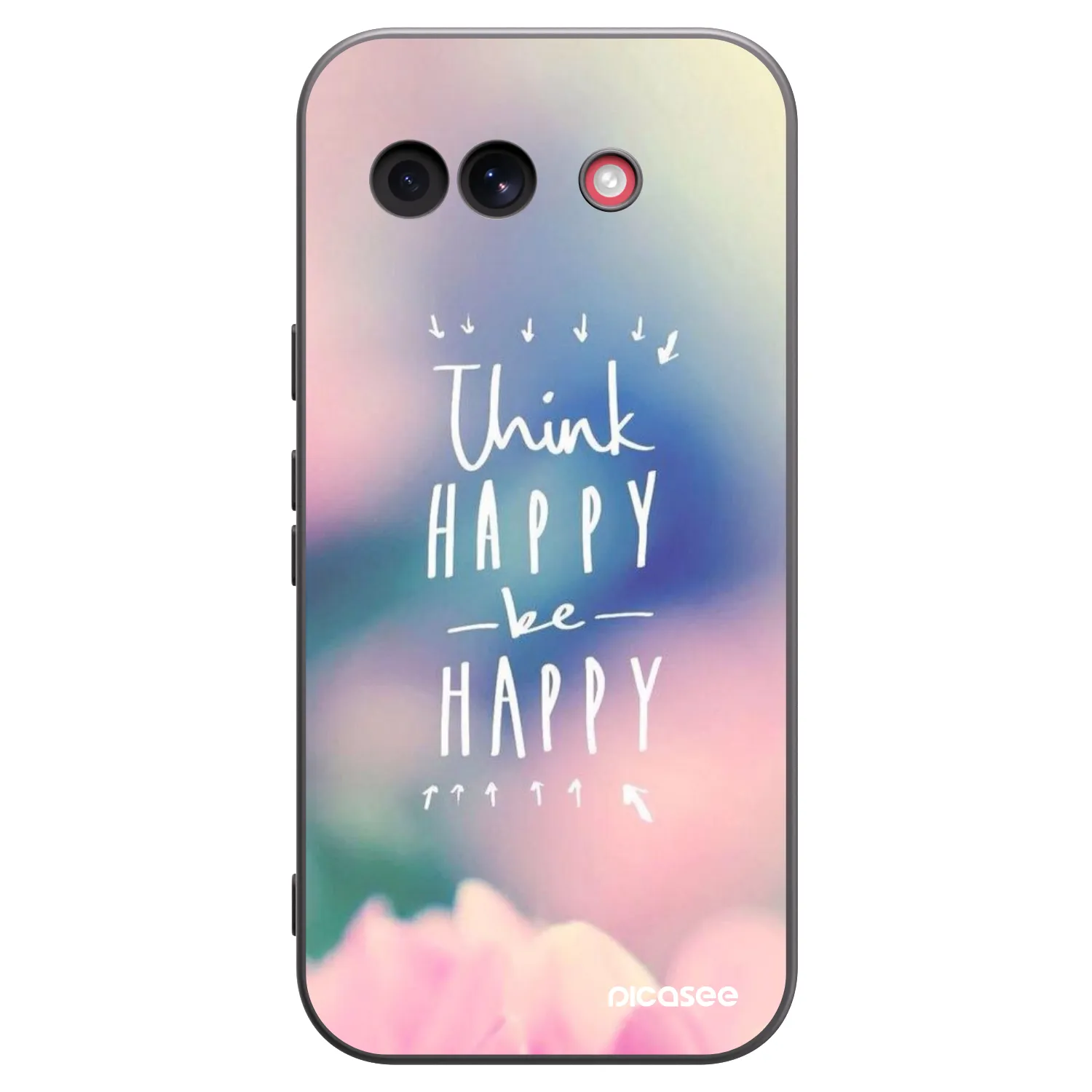 Picasee silikonowe czarne etui na Google Pixel 10a - Think happy be happy