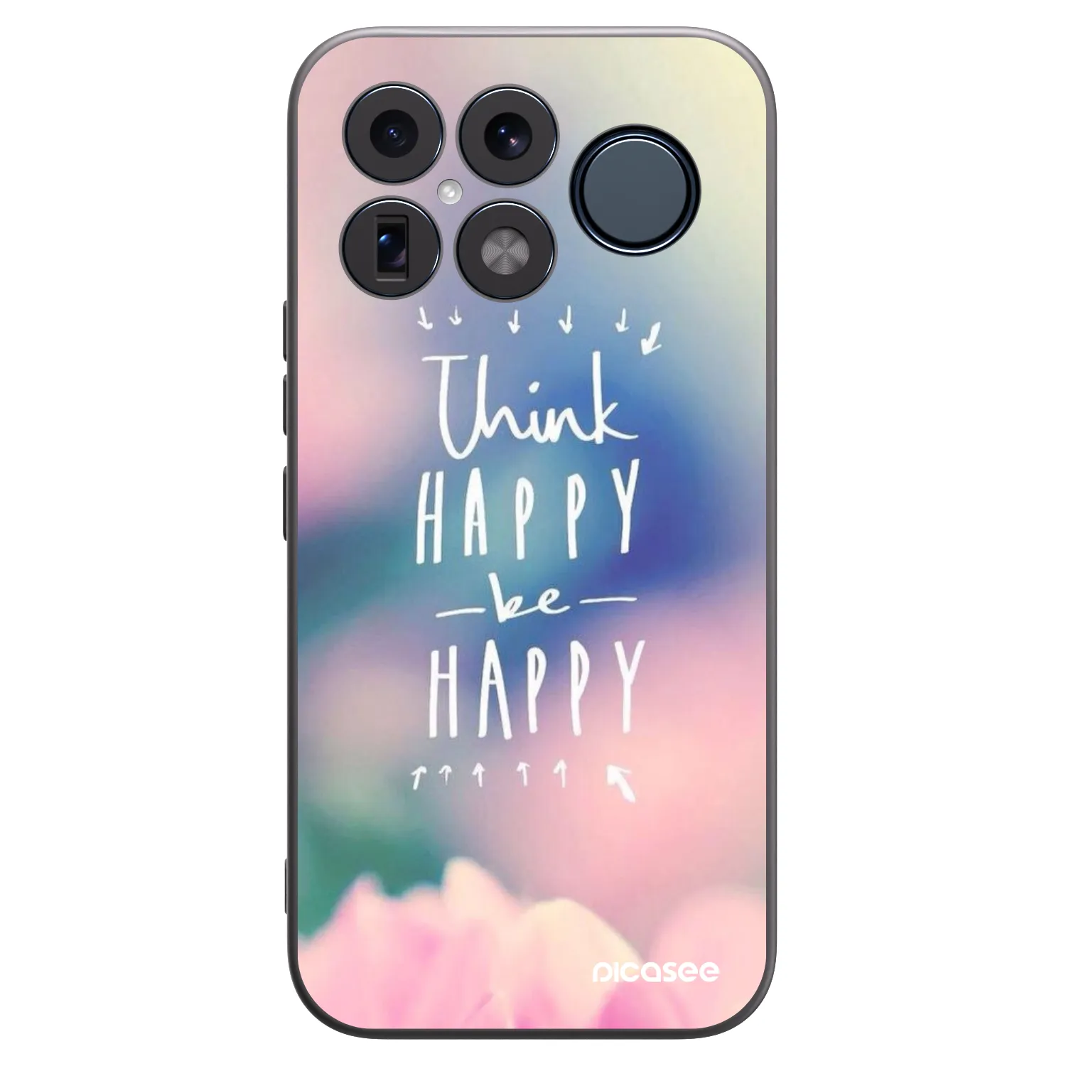 Picasee silikonowe czarne etui na Xiaomi Poco F8 Ultra - Think happy be happy