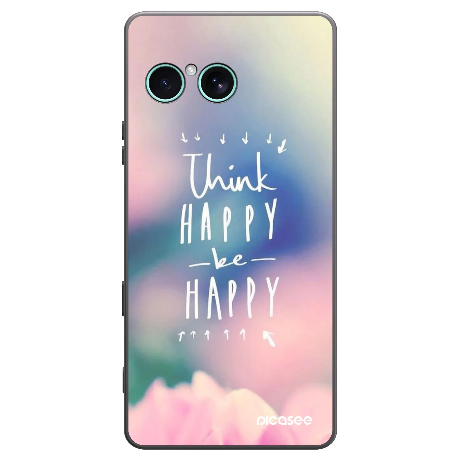 Picasee silikonowe czarne etui na Sony Xperia 10 VII - Think happy be happy