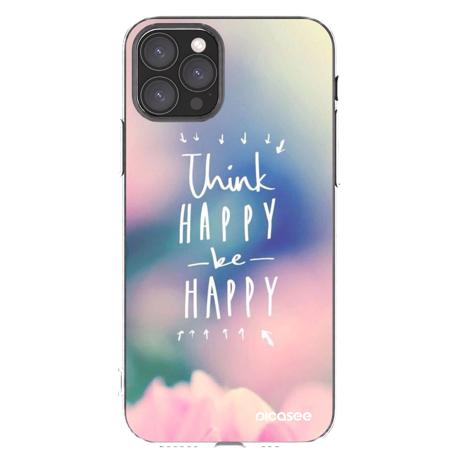 Picasee silikonowe przeźroczyste etui na Apple iPhone 11 Pro - Think happy be happy