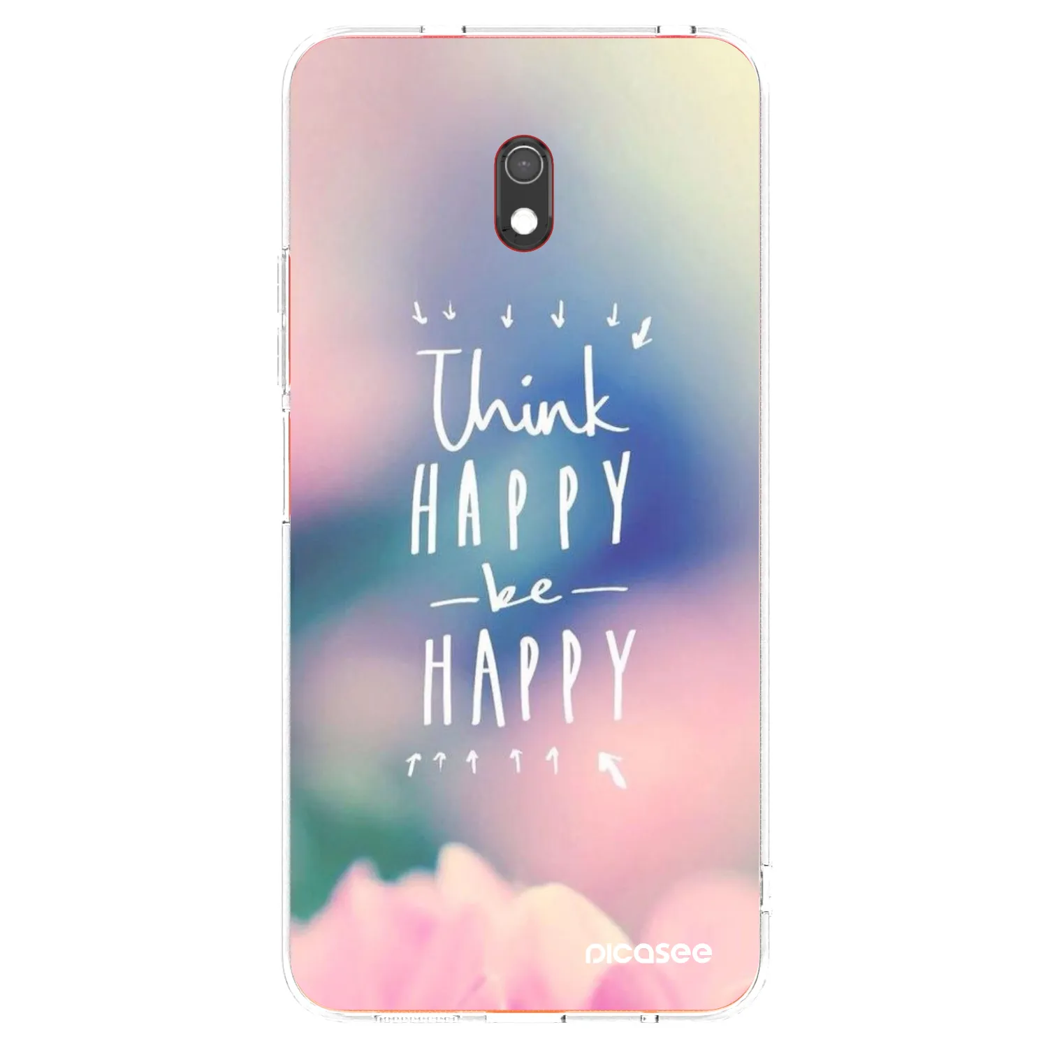 Picasee silikonowe przeźroczyste etui na Xiaomi Redmi 8A - Think happy be happy