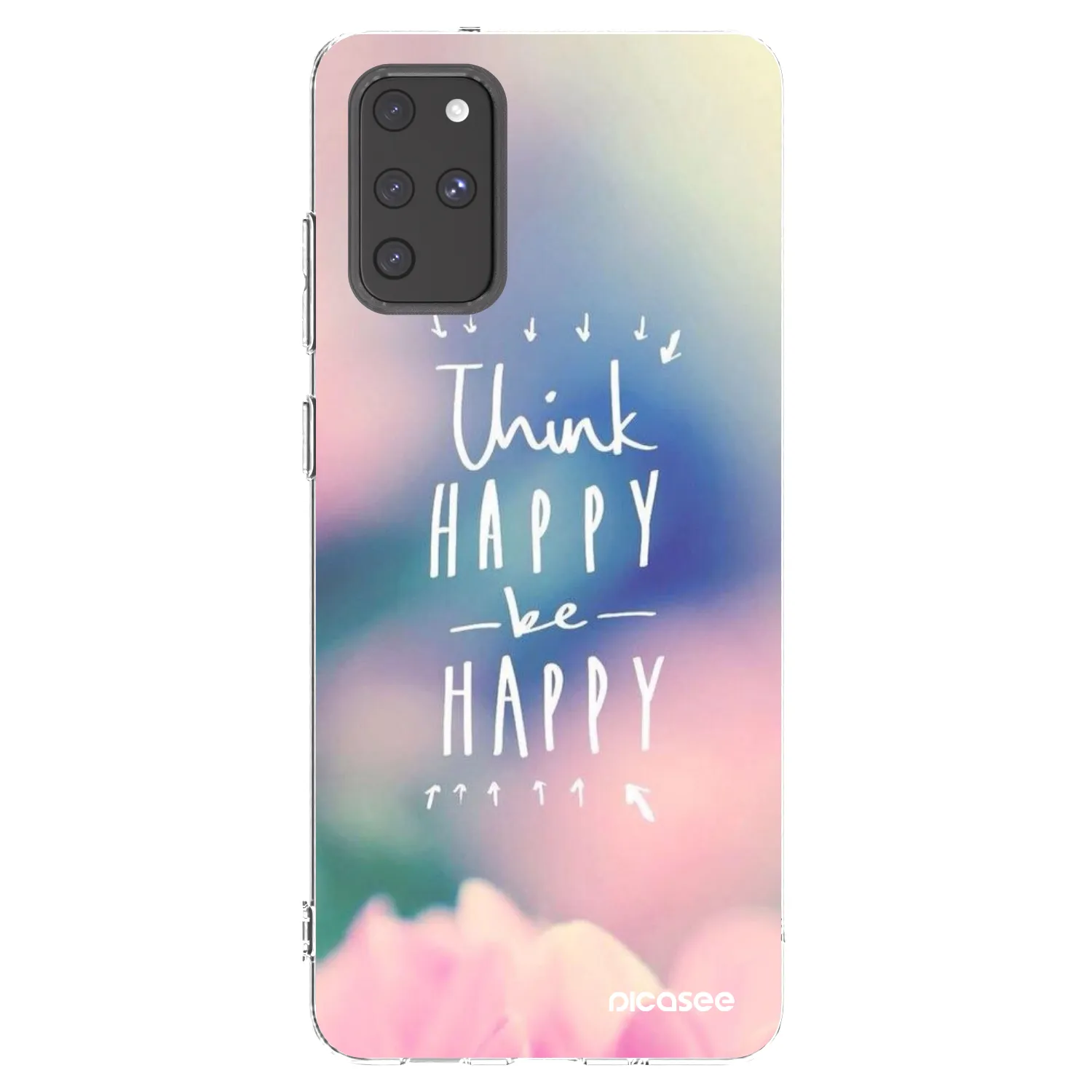 Picasee silikonowe przeźroczyste etui na Samsung Galaxy S20+ G985F - Think happy be happy