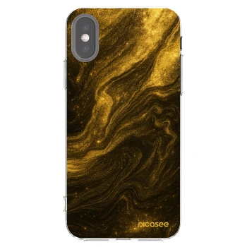 Picasee silikonowe przeźroczyste etui na Apple iPhone X/XS - Black