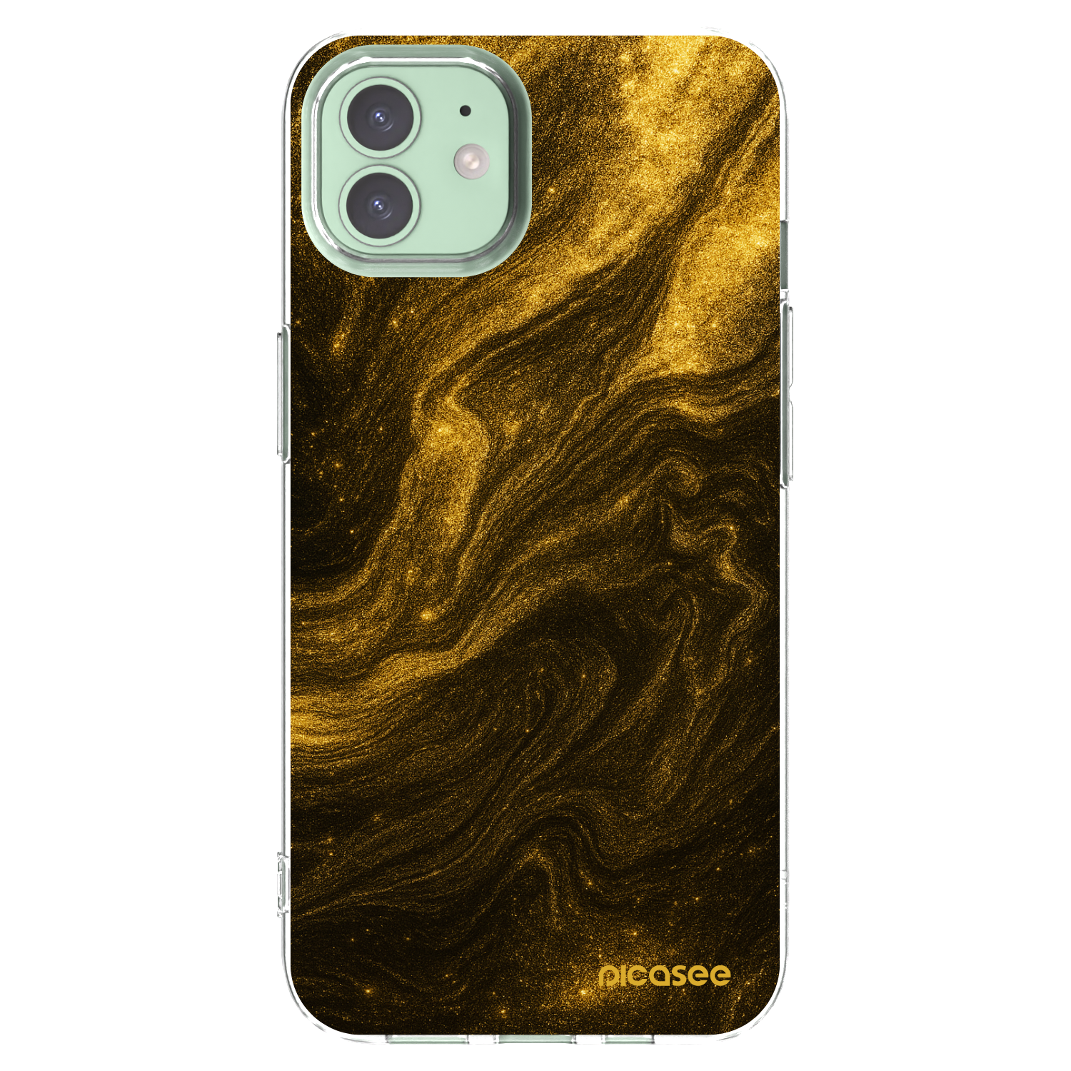 Picasee silikonowe przeźroczyste etui na Apple iPhone 12 - Black
