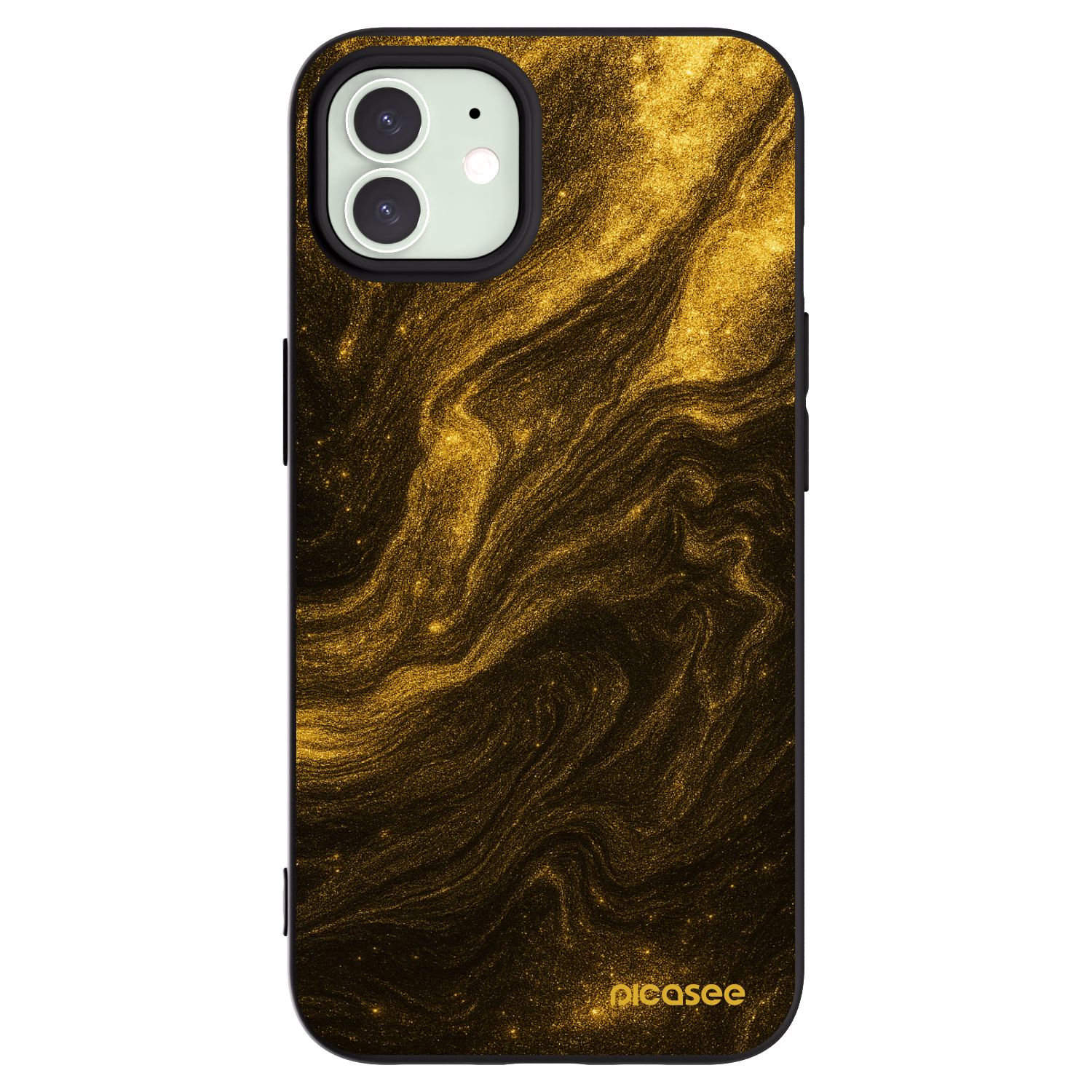 Picasee silikonowe czarne etui na Apple iPhone 12 Pro - Black