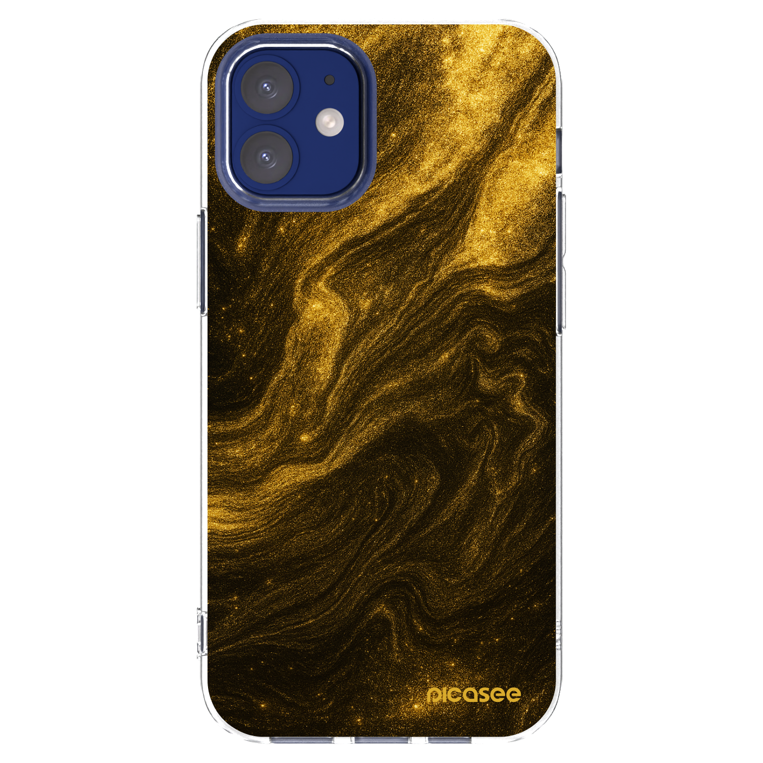 Picasee silikonowe przeźroczyste etui na Apple iPhone 12 mini - Black