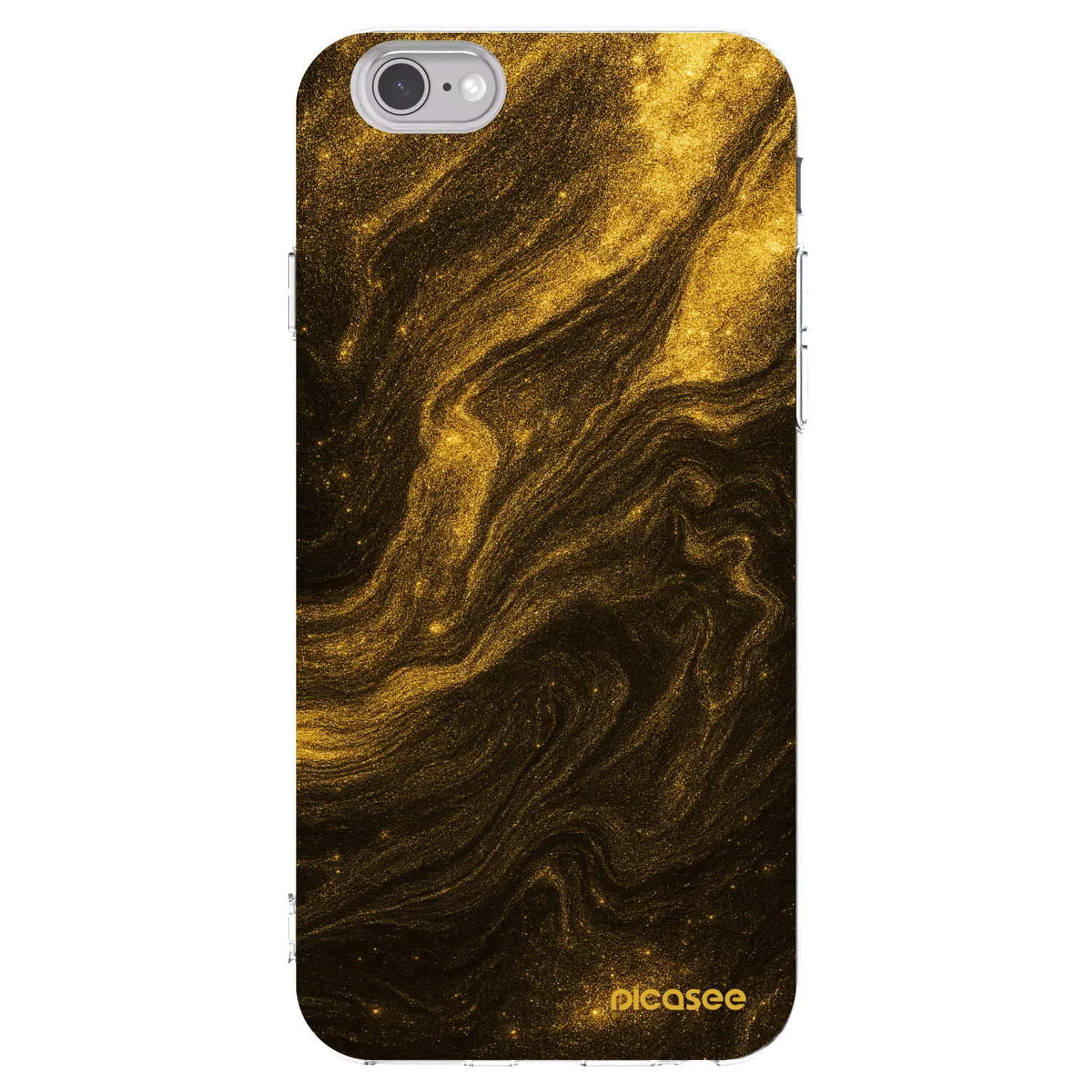 Picasee silikonowe przeźroczyste etui na Apple iPhone 6/6S - Black