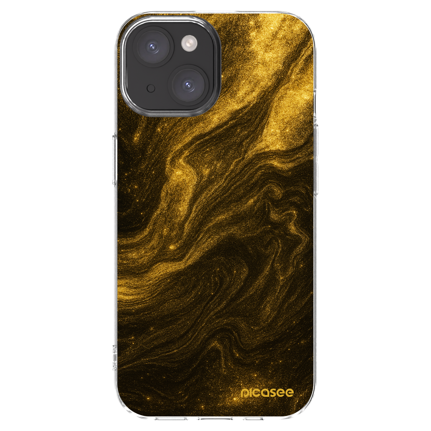 Picasee silikonowe przeźroczyste etui na Apple iPhone 15 - Black