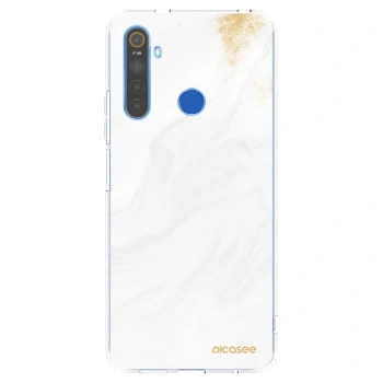 Picasee silikonowe przeźroczyste etui na Realme 5 - White
