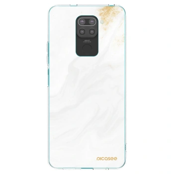 Picasee silikonowe czarne etui na Xiaomi Redmi Note 9 - White