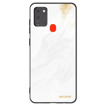 Picasee silikonowe czarne etui na Samsung Galaxy A21s - White