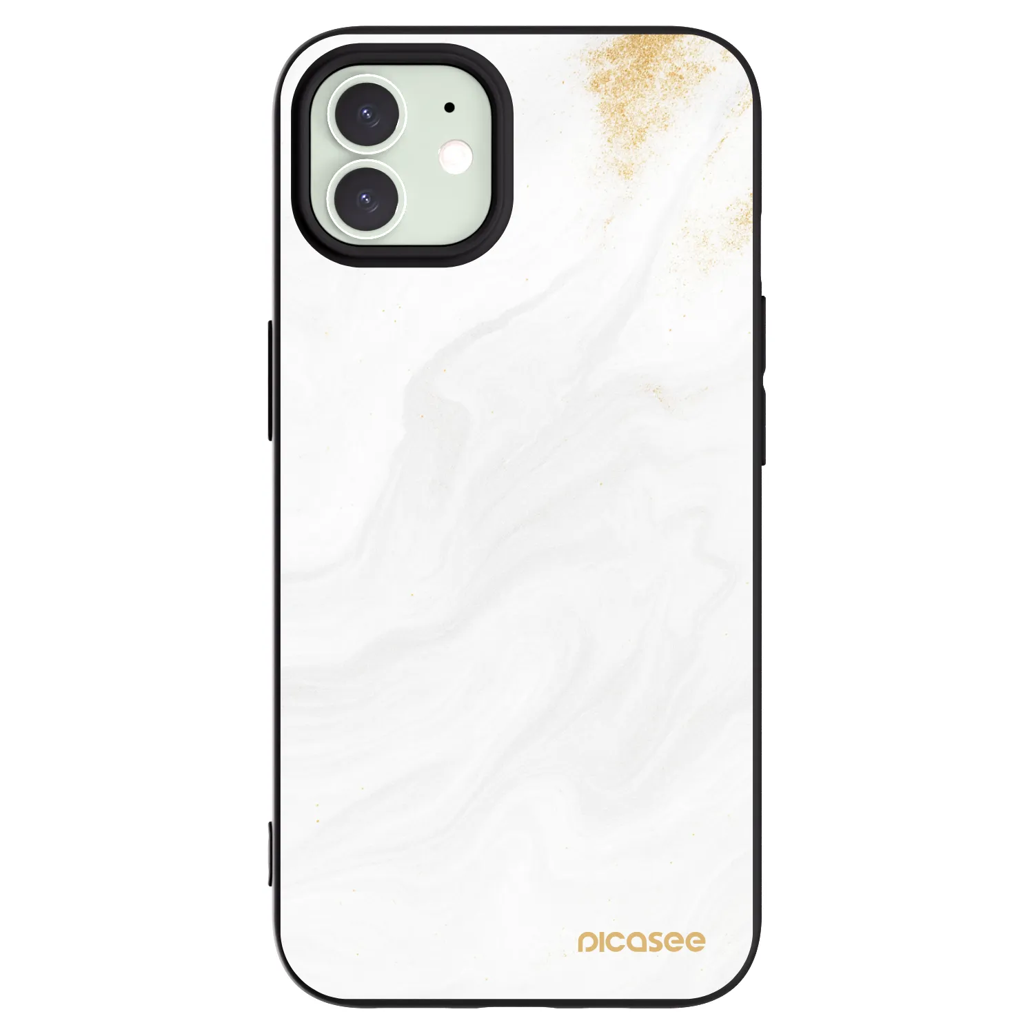 Picasee silikonowe czarne etui na Apple iPhone 12 - White