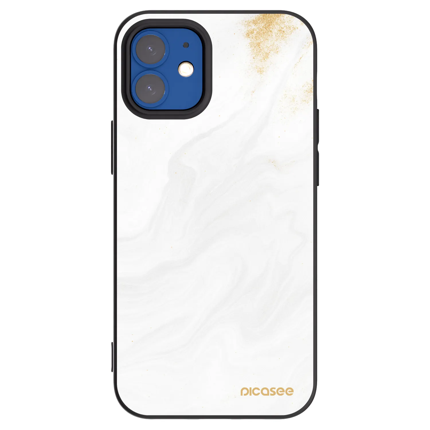 Picasee silikonowe czarne etui na Apple iPhone 12 mini - White