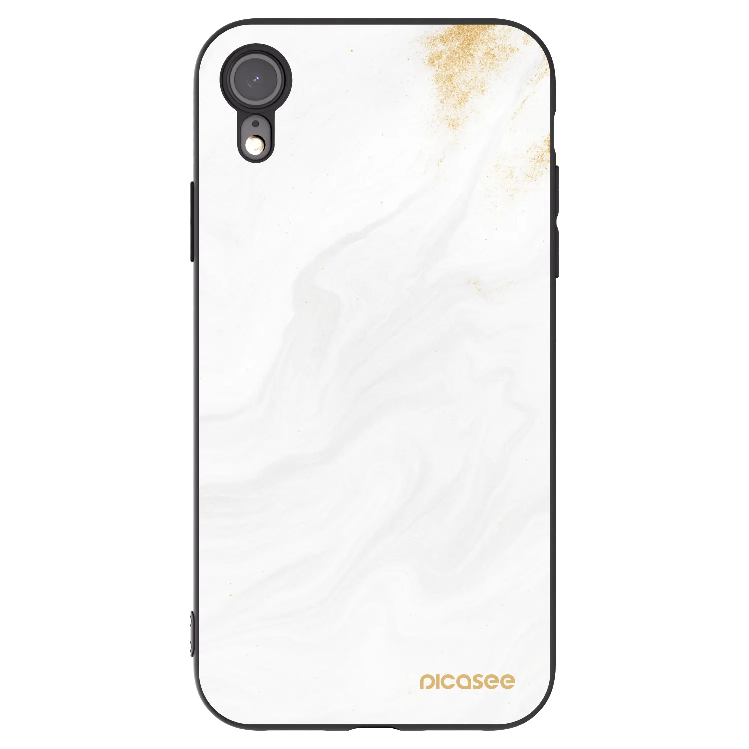 Picasee silikonowe czarne etui na Apple iPhone XR - White