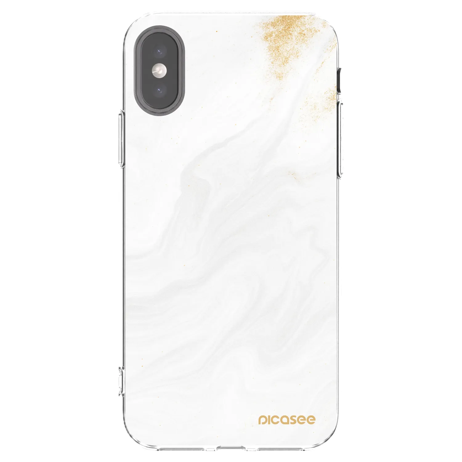 Picasee silikonowe przeźroczyste etui na Apple iPhone X/XS - White
