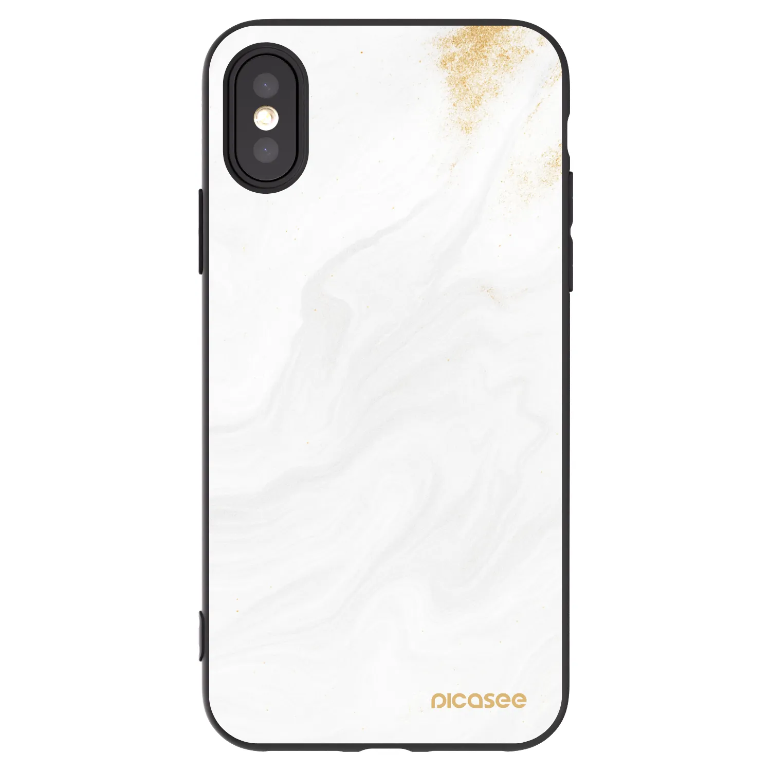 Picasee silikonowe czarne etui na Apple iPhone X/XS - White