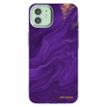 Picasee silikonowe przeźroczyste etui na Apple iPhone 12 Pro - Purple