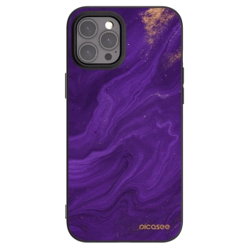 Picasee silikonowe czarne etui na Apple iPhone 12 Pro Max - Purple