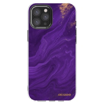 Picasee silikonowe przeźroczyste etui na Apple iPhone 12 Pro Max - Purple