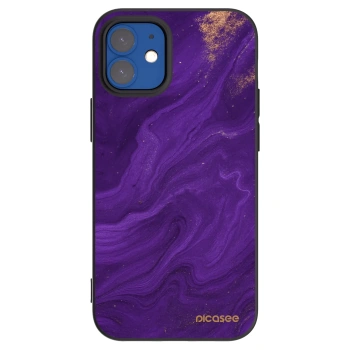 Picasee silikonowe czarne etui na Apple iPhone 12 mini - Purple