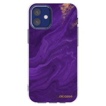 Picasee silikonowe przeźroczyste etui na Apple iPhone 12 mini - Purple