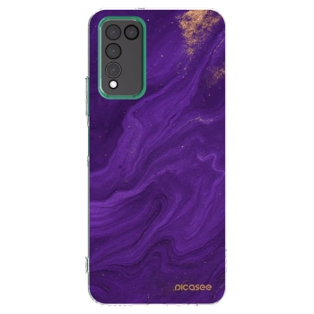 Picasee silikonowe przeźroczyste etui na Honor 10X Lite - Purple