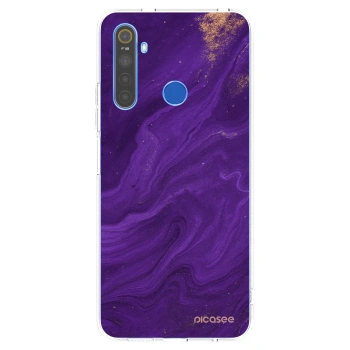 Picasee silikonowe przeźroczyste etui na Realme 5 - Purple
