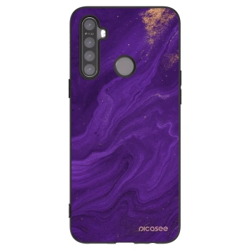 Picasee silikonowe czarne etui na Realme 5 - Purple