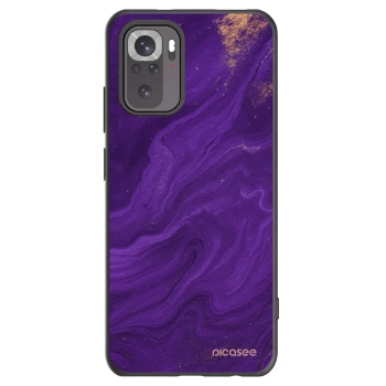 Picasee silikonowe czarne etui na Xiaomi Redmi Note 10 - Purple
