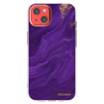 Picasee silikonowe przeźroczyste etui na Apple iPhone 13 - Purple