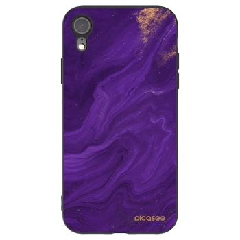 Picasee silikonowe czarne etui na Apple iPhone XR - Purple