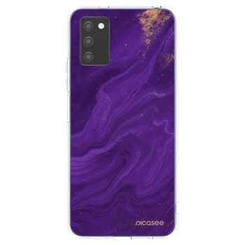 Picasee silikonowe przeźroczyste etui na Samsung Galaxy A02s A025G - Purple