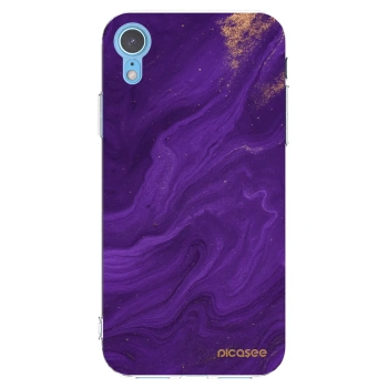 Picasee silikonowe przeźroczyste etui na Apple iPhone XR - Purple