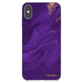 Picasee silikonowe przeźroczyste etui na Apple iPhone XS Max - Purple
