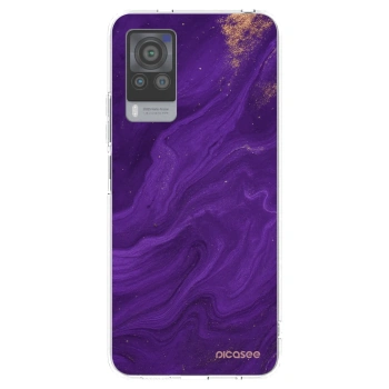 Picasee silikonowe przeźroczyste etui na Vivo X60 Pro 5G - Purple