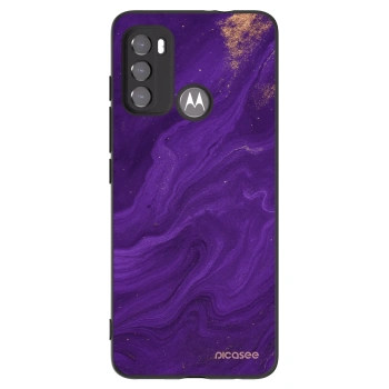 Picasee silikonowe czarne etui na Motorola Moto G60 - Purple