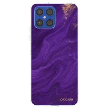 Picasee silikonowe przeźroczyste etui na Honor X8 4G - Purple